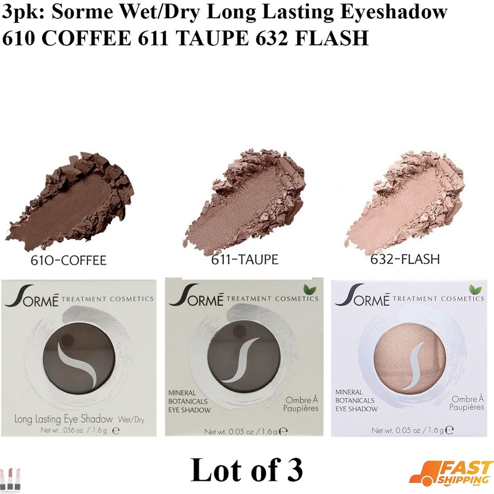 Wet/Dry Eyeshadow Trio - Coffee, Taupe, Flash